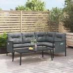 vidaXL Tuinhoekbank staal en textileen antracietkleurig, Tuin en Terras, Verzenden, Nieuw, Rvs