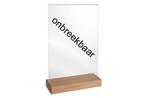 A4 Onbreekbare Kaarthouder Met Houten Voet - Beuken, Verzenden, Nieuw in verpakking, Etalage