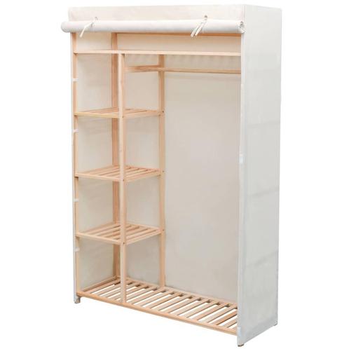 vidaXL Kledingkast stof en grenenhout 110x40x170 cm, Huis en Inrichting, Kasten | Kledingkasten, Nieuw, Verzenden