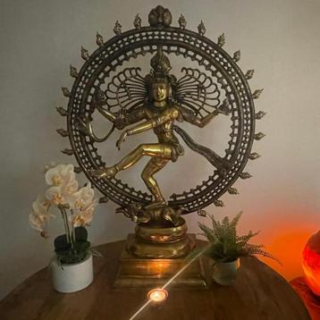 Beeld Shiva Nataraj XXXL Dubbele Ring - Brons/Messing - 51,5 beschikbaar voor biedingen