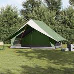 vidaXL Gezinstent met dak Groen en Wit 315 x 286 x 200 cm, Caravans en Kamperen, Verzenden, Nieuw