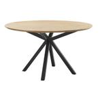 Belvio eettafel ø140 light oak veneer, Huis en Inrichting, Tafels | Eettafels, Ophalen of Verzenden, Nieuw, Rond