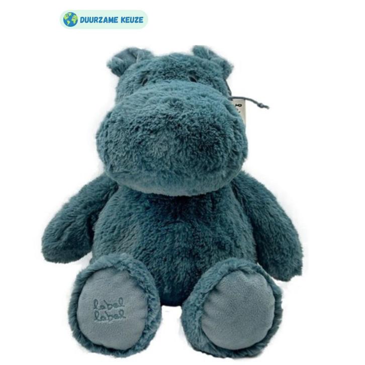 Knuffel nijlpaard |  Blauw | 26 cm (knuffeldier), Kinderen en Baby's, Speelgoed | Knuffels en Pluche, Nieuw, Ophalen of Verzenden