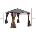 Tuinpaviljoen Met Metalen Dak 3 X 3,7 X 2,6 M 4 Gordijnen We, Tuin en Terras, Partytenten, Nieuw, Verzenden