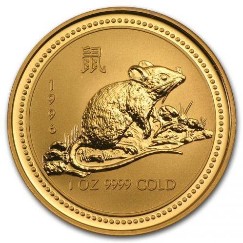 Gouden Lunar I - 1 oz 1996 Year of the Mouse, Postzegels en Munten, Munten | Oceanië, Losse munt, Goud, Verzenden