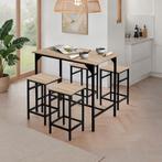 Bartafelset Edinburgh 4+1 - Industrieel licht hout, eiken So, Huis en Inrichting, Tafelonderdelen, Verzenden, Nieuw