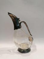 Karaf - Endvormige - Glas, Verzilverd - Karaf Art Nouveau, Antiek en Kunst