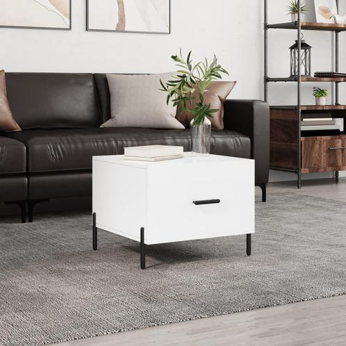 vidaXL Salontafel 50x50x40 cm bewerkt hout hoogglans wit, Huis en Inrichting, Tafels | Salontafels, 50 tot 100 cm, Nieuw, Overige houtsoorten