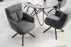 Draaibare retro stoel BIG GEORGE grijs met armleuningen en, Huis en Inrichting, Stoelen, Ophalen of Verzenden, Nieuw