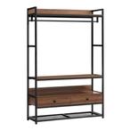 Kledingrek Isen 180x120x40 cm zwart en walnootkleurig [en.ca, Verzenden, Nieuw