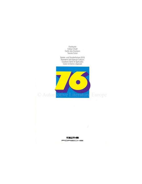1976 PORSCHE 924 KLEURENKAART BROCHURE, Boeken, Auto's | Folders en Tijdschriften, Porsche