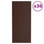 vidaXL Dakpanelen 36 st 100x45 cm gegalvaniseerd staal bruin, Doe-het-zelf en Verbouw, Dakpannen en Dakbedekking, Verzenden, Nieuw