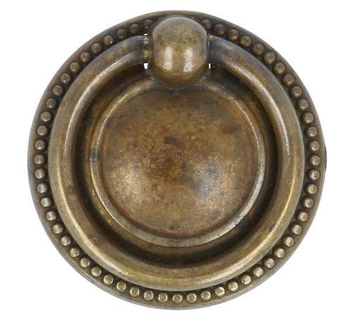 Ringgreep 40 mm messing antiek, Doe-het-zelf en Verbouw, Hang- en Sluitwerk, Nieuw, Ophalen of Verzenden