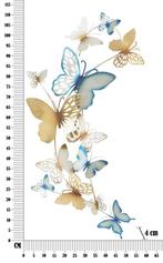 VLINDERS WANDPANEEL GOUD/LICHTBLAUW C CM 59,5X4X111,5, Ophalen of Verzenden, Nieuw