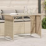 vidaXL Tuintafel met glazen blad 110x68x70 cm poly rattan, Tuin en Terras, Tuintafels, Verzenden, Nieuw