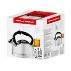 Florina Anter fluitketel gepolijst RVS zilver 2.3 Liter -, Ophalen of Verzenden, Nieuw