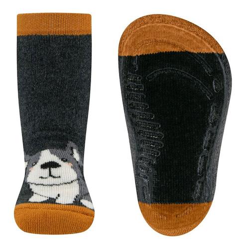Antislipsok Ewers - Donkergrijs&Okergeel - Hondje - Silicone, Kinderen en Baby's, Babykleding | Schoentjes en Sokjes, Nieuw, Ophalen of Verzenden