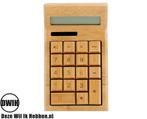 Houten Rekenmachine / Calculator op Zonne-Energie, Diversen, Nieuw