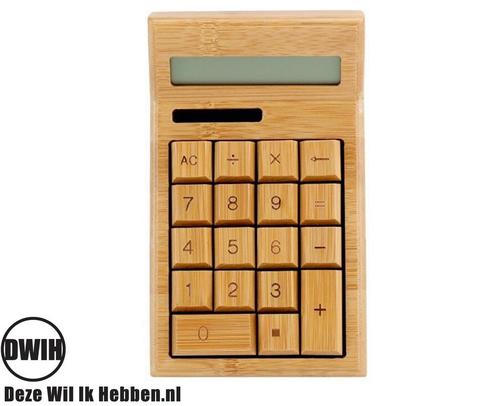 Houten Rekenmachine / Calculator op Zonne-Energie, Diversen, Overige Diversen