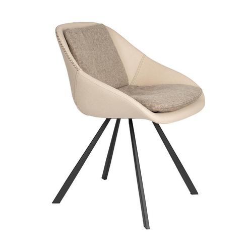 *WOONWINKEL* Dutchbone Wakefield Design Kuipstoel Ivoor Met, Huis en Inrichting, Stoelen, Nieuw, Stof, Verzenden