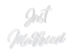 Strijk Embleem Just Married 30cm, Hobby en Vrije tijd, Verzenden, Nieuw