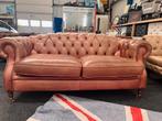 Chesterfield Maarssen  3 zits Vintage leer Chesterfield Bank, Ophalen, Gebruikt, Chesterfield, Driepersoons