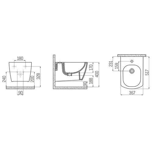 Bidet Boss & Wessing Vidia Keramiek Glanzend Wit (Excl, Doe-het-zelf en Verbouw, Sanitair, Ophalen of Verzenden