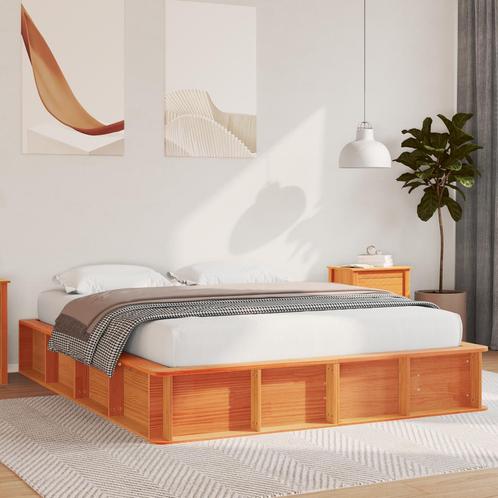 vidaXL Bedframe met Opbergruimte en Liftfunctie, Wasbruin,, Huis en Inrichting, Slaapkamer | Bedden, Bruin, Nieuw, Hout, Verzenden