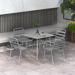 TRUUSK Tuinmeubelset Eettafel Met 4 Stapelbare Stoelen, Tuin, Verzenden, Nieuw