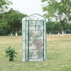 [en.casa] Tuinkas Chaam foliekas 158x69x49 cm wit, Tuin en Terras, Verzenden, Nieuw