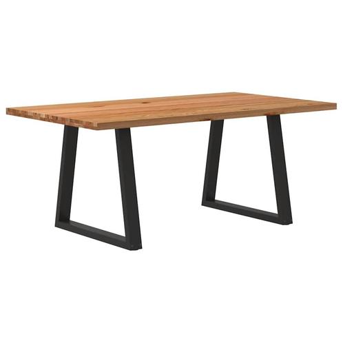 vidaXL Eettafel rechthoekig 180x100x74 cm massief eikenhout, Huis en Inrichting, Tafels | Eettafels, Nieuw, Verzenden