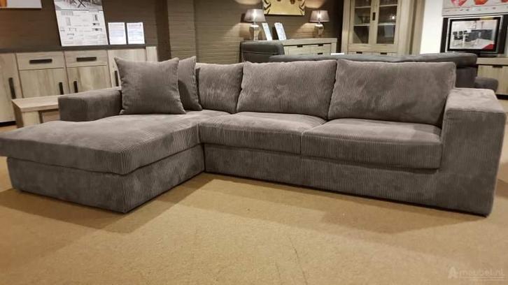 Loungebank Loenen - loungebanken - Taupe, Huis en Inrichting, Banken | Sofa's en Chaises Longues, Nieuw, Stof