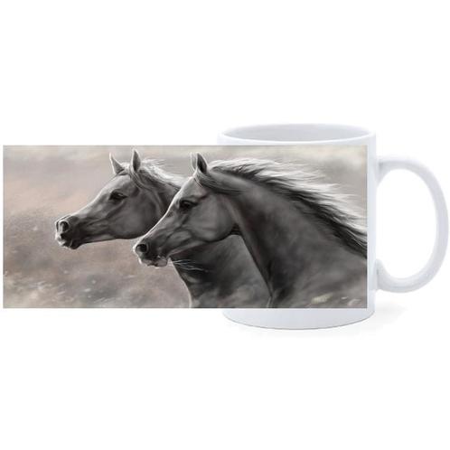 Beker - Paarden in Galop Illustratie NIEUW, Huis en Inrichting, Keuken | Servies, Nieuw, Ophalen of Verzenden