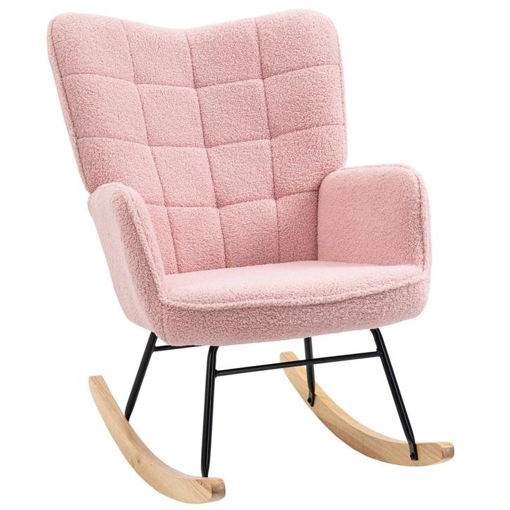 TRUUSK Schommelstoel - Relax Fauteuil - Imitatie Lamsvacht -, Huis en Inrichting, Fauteuils, Nieuw, Verzenden