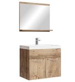Badkamermeubel Montreal Set 02 60 x 35 cm Kastanje Eiken, Verzenden, Nieuw, Wastafelkast