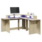 vidaXL Bureau met LED-verlichting 152x152x91 cm hout sonoma, Huis en Inrichting, Bureaus, Verzenden, Nieuw