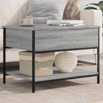 vidaXL Salontafel 70x50x50 cm bewerkt hout en metaal grijs, Verzenden, Nieuw, Metaal, 50 tot 100 cm