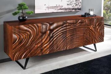 Massief dressoir FLUID 175cm Walnoot-Bruin Acaciahout 3D beschikbaar voor biedingen