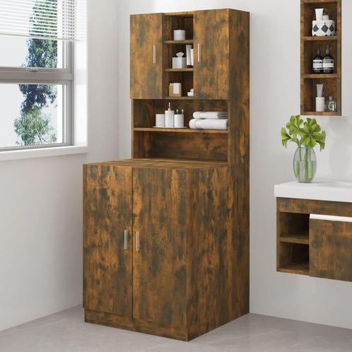 vidaXL Wasmachinekast bewerkt hout gerookt eikenkleurig, Witgoed en Apparatuur, Wasmachines, Nieuw, Verzenden