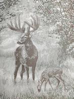 Arazzo van alpaca wol met majestueuze herten - 185x140cm -