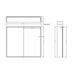 Spiegelkast Quatro Met Rand Verlichting 80X70X13 Aluminium, Huis en Inrichting, Woonaccessoires | Spiegels, Ophalen of Verzenden