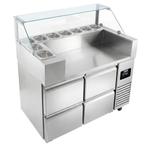 GGM Gastro | Voorbereidingstafel - 1210mm - 4 laden - voor |, Verzenden, Nieuw in verpakking, RVS Meubilair