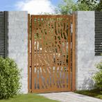 vidaXL Poort met sporenontwerp 105x155 cm weervast staal, Tuin en Terras, Tuinpoorten, Verzenden, Nieuw