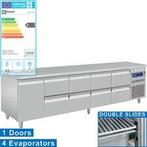 Rvs Gekoelde Werkbank Met Spatrand | 1 Deur en 8 lades, Verzenden, Nieuw in verpakking