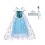 SALE*Carnaval-Frozen Elsa prinsessenjurk+Kroon+Staf 92/152, Nieuw, Meisje, 110 t/m 116, Ophalen of Verzenden