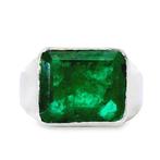 Ring Platina - 11.30ct. tw. Smaragd, Sieraden, Tassen en Uiterlijk, Ringen, Nieuw