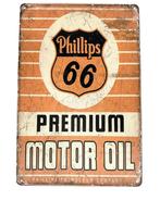 Metalen Wandbord - Phillips 66 Premium, Ophalen of Verzenden, Nieuw