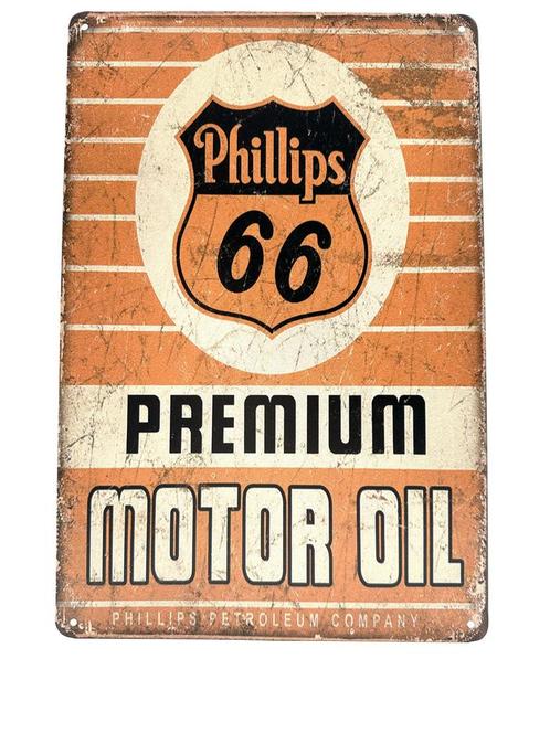 Metalen Wandbord - Phillips 66 Premium, Huis en Inrichting, Woonaccessoires | Wanddecoraties, Ophalen of Verzenden