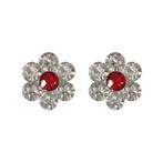 Fako Bijoux - Oorbellen - Steker - Bloem - Kristal - Rood, Verzenden, Nieuw