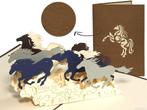 Paarden in galop pop-up wenskaart, Verzenden, Nieuw